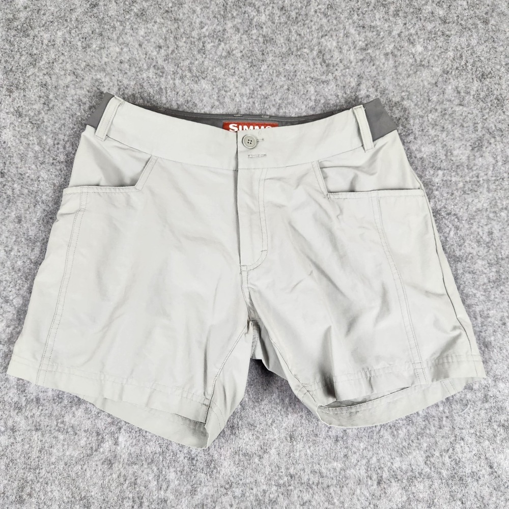 Simms Mataura Shorts Womens S Gray Granite Nylon Fishing Utility Stretch Outdoor